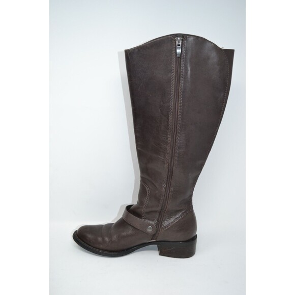 VIA SPIGA Women's Size 6 M Dark Brown Leather Riding Style Tall Boots Fashion - Picture 7 of 16